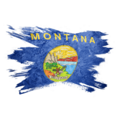 Montana Flag Brush Stroke Torn Sticker