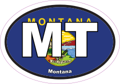 Montana Flag Oval Sticker