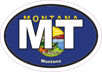 Montana Flag Oval Sticker
