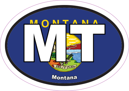 Montana Flag Oval Sticker