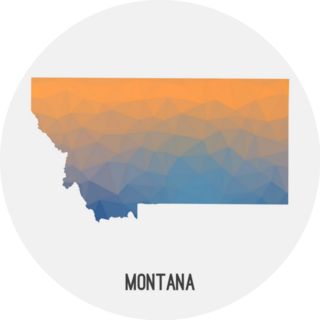 Montana Map In Geometric Polygonal Mosaic Style Sticker