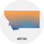 Montana Map In Geometric Polygonal Mosaic Style Sticker