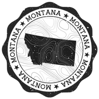 Montana Outdoor Stamp With Topographic Isolines Sticker