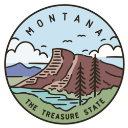 Montana Rocky Mountains Pastel Color Sticker