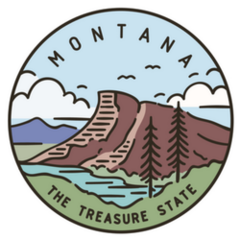 Montana Rocky Mountains Pastel Color Sticker