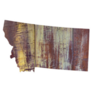 Montana State In Wood Texture Sticker