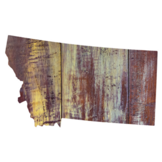 Montana State In Wood Texture Sticker