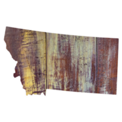 Montana State In Wood Texture Sticker