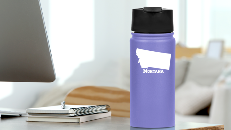 Montana State Sticker on a Water Bottle (New) example