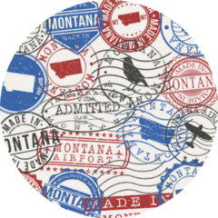 Montana Travel Passport Stamps Sticker