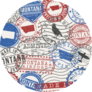 Montana Travel Passport Stamps Sticker