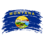 Montana Us Flag In Grunge Brush Stroke Sticker