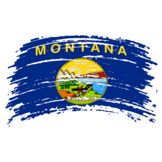 Montana Us Flag In Grunge Brush Stroke Sticker
