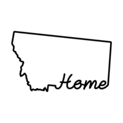 Montana Us State Outline Map With The Word  Home Sticker