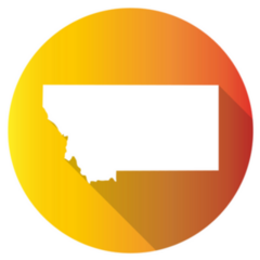Montana, Usa Symbol Orange  Gradient Sticker
