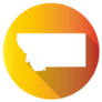 Montana, Usa Symbol Orange  Gradient Sticker