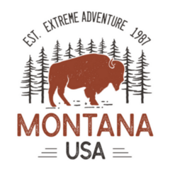 Montana With Bison Buffalo And Trees Head Sticker