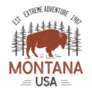 Montana With Bison Buffalo And Trees Head Sticker