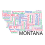 Montana Word Art Design Includes All Counties Sticker