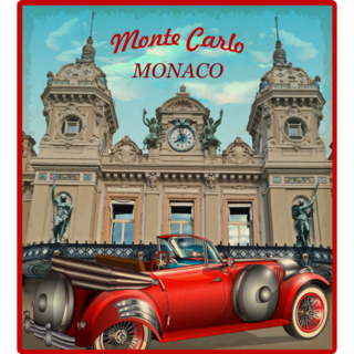  Monte Carlo Retro Car Sticker