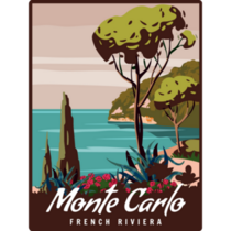 Monte Carlo Retro Poster Sticker