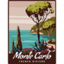 Monte Carlo Retro Poster Sticker