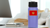 Montenegro Flag Sticker on a Water Bottle (New) example