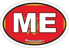 Montenegro Me Flag Oval Sticker
