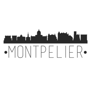 Montpelier Vermont City Skyline Lettering sticker