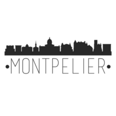 Montpelier Vermont City Skyline Lettering sticker