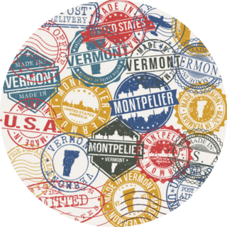 Montpelier Vermont Set Of Stamps Travel Sticker