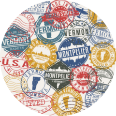 Montpelier Vermont Set Of Stamps Travel Sticker