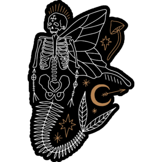 Moon Celestial Mermaid Fairy Skeleton Sticker