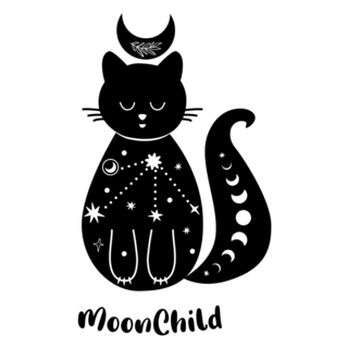 Moon Child Celestial Cat Sticker