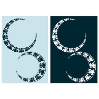 Moon Circle Asymmetric Art Sticker