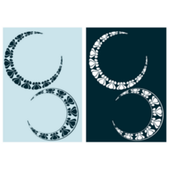 Moon Circle Asymmetric Art Sticker