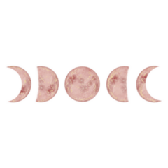 Moon Phases. Pink Watercolor Sticker