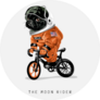 Moon Rider Black Pug Sticker