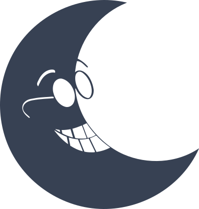 Moon Smiling With Eye Glasses Sticker