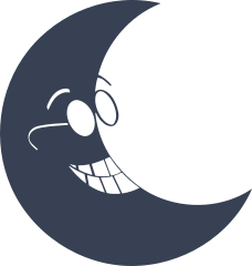 Moon Smiling With Eye Glasses Sticker