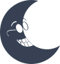Moon Smiling With Eye Glasses Sticker