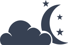 Moon, Stars And Clouds Sticker