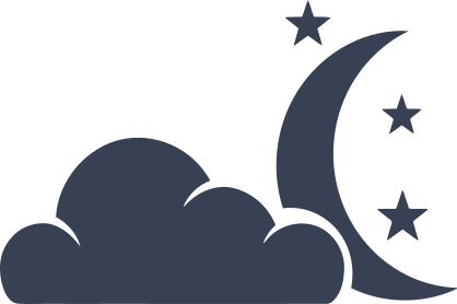 Moon, Stars And Clouds Sticker