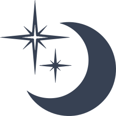 Moon With Bright Stars Sticker