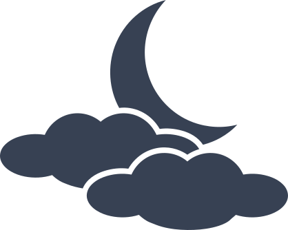Moon With Clouds Sticker