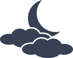 Moon With Clouds Sticker