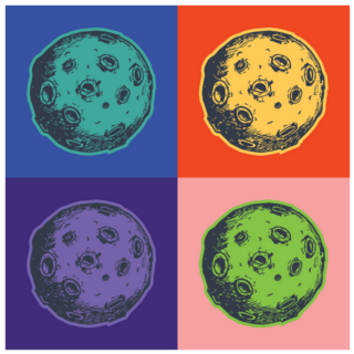 Moon With Craters Pop Art Style Sticker