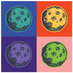Moon With Craters Pop Art Style Sticker