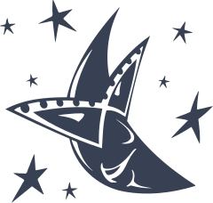 Moon With Glasses And Stars Sticker