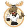 Moose Animal Cartoon Thumb Sticker